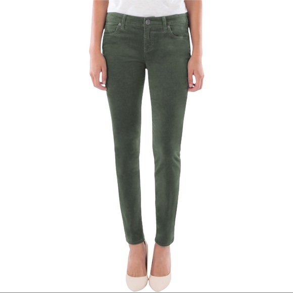KUT FROM THE KLOTH Diana Stretch Corduroy Skinny Pants in Thyme - Size 00 - Picture 4 of 4